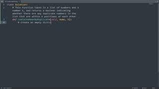 Leetcode 219. Contains Duplicate II in Python | Python Leetcode | Python Coding Tutorial | ASMR