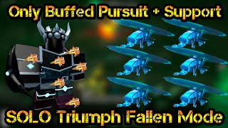 Only Buffed Pursuit and Support SOLO Triumph Fallen Mode Roblox Tower Defense Simulator