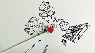 Using a string to draw 1 point perspective. Easiest way to do it!!!