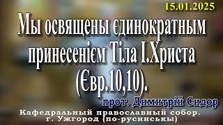 Мы освящены єдинократным принесенієм Тіла І.Христа (Євр.10,10). 15.01.2025, прот. Димитрій Сидор