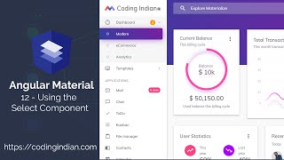 Angular Material | 12 | Using the Select Component | codingindian.com