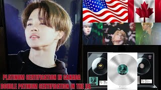 Platinum Again! BTS Jimin achieves Platinum Certification in Canada and the United States!