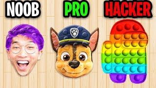 NOOB vs PRO vs HACKER In POP US!? (POP IT FIDGET TOY APP GAME!)