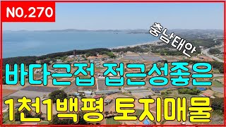 (매물번호270번)바다근접 접근성좋은 1천1백평 토지매물(일등부동산티비)