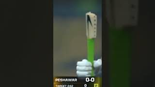 Shaheen Shah Afridi's first ball against Peshawar Zalmi was hit by batsman Mohammad Haris