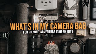 What's in my camera bag for filming an Adventure Elopement in Glacier National Park - 2024