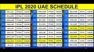 IPL 2020 New Schedule | IPL 2020 Full Schedule | Dream-11-IPL-2020-Match-Schedule-UAE | Best Tamizha