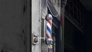 Where does this rotating tube with blue and red stripes come from in barbershops #myths #legends