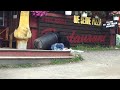 black bear bluff charges a tourist at miette hot springs by jasper