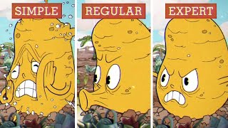 Cuphead - The Root Pack - Simple vs Regular vs Expert Difficulty