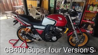 CB400 Super Four version S ซ่อมโช้คหน้ากับBanna Garage.