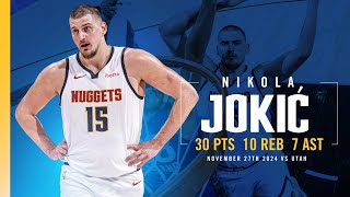 Nikola Jokić 30 Point Double-Double vs. Jazz 📺 | Full Game Highlights 11/27/24