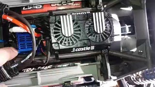 X Maxx Traxxas : montage du double ventilateur Castle Moteur 1/5  Series 20  (011-0019-00)