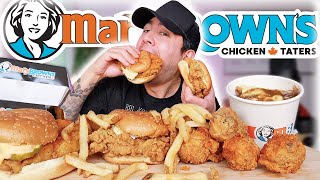 MARY BROWN'S CRISPY FRIED CHICKEN SANDWICHES + POUTINE | TIPS FOR YOUTUBERS | MUKBANG