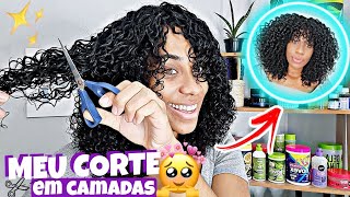 MELHOR CORTE para CABELOS CACHEADOS   e CRESPOS | como cortar cabelo cacheado sozinha