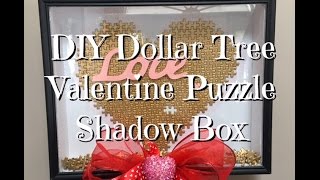 DIY Dollar Tree Valentine Puzzle Shadow Box How-to Tutorial
