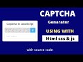Create Custom Captcha using HTML CSS & JavaScript | Captcha Generator Js 2022 | devcraw coding