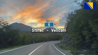 Driving in Bosnia and Herzegovina: M6 from Stolac to Veličani