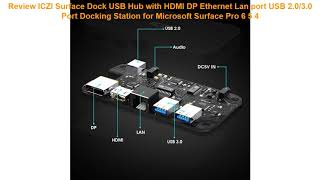 Review ICZI Surface Dock USB Hub with HDMI DP Ethernet Lan port USB 2.