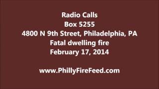 4800 N 9th St, Philadelphia, Fatal fire,  2-17-14