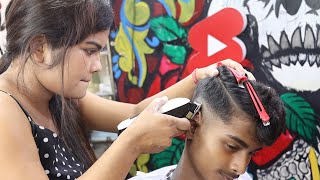 Female Barber Skin Fade Haircut || Boys Hair Transformation