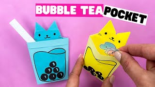 How to make origami CAT pocket [how to make a paper cat]