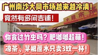 （广州/南沙）大同市场越来越冷清，曾经人山人海，如今出现多间吉铺！你食过肥嘟嘟的竹虫吗？农村市场凉茶只卖3蚊一杯！（20241002）