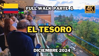 Full Walk at El TESORO Mall | Medellin Colombia 4K | December 2024. Ambient Sound ASMR POV.