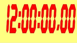 12 hour 720 minutes Stopwatch with Yellow Background and Red Digits