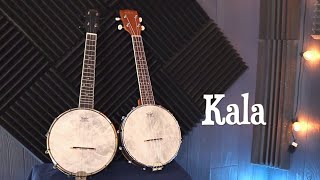 Kala Banjoleles: Natural Mahogany and Black Maple Banjo Ukuleles