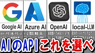 AIのAPI、多すぎ...。各社AIのAPIを比較＆解説！ - 実践的なAPIの使い方とLLMの概要【適材適所】