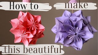 Paper Flower Sphere. Easy! ) simple origami! DIY paper flowers decor