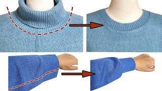 DIY 5분만에 가능한 초간단 니트 리폼/Super simple knit Upcycling in just 5 minutes/니트 수선/sweater/스웨터