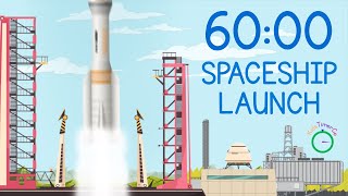 60 Minute Rocket Launch Countdown! 🏗️ Full Rocket Build & Launch Visual Timer
