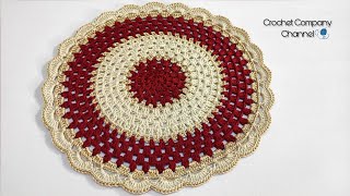 كروشيه مفرش دائرى _ Crochet Tablecloth