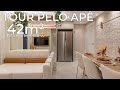 TOUR PELO APARTAMENTO 42M² - UMA GRAÇA 😱🥰- tour apê modelo decorado 42m²