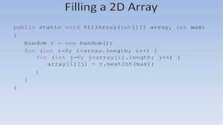 Java #13 - 2D arrays