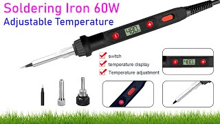 Adjustable Temperature Control 60W AC 220V Electric Soldering Iron With LCD Digital Display