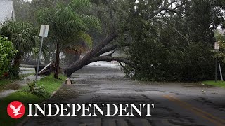 Hurricane Ian storm surge floods Florida island in dramatic time-lapse