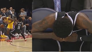 Kyrie Irving Got Hit by Rajon Rondo On Fractured Face HAD to LEAVE NETS DEBUT!!  Against Lakers