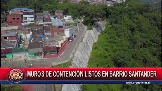 Muros de contención en el barrio Santander de Bucaramanga | Oro Noticias