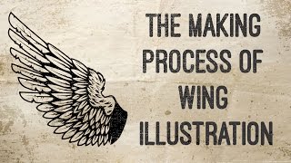 Speed art process drawing wing in adobe illustrator