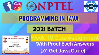 Programming In Java | Week 10 Answers 2021 | NPTEL ||