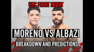 UFC FIGHT NIGHT MORENO VS ALBAZI -BREAKDOWN AND PREDICTIONS