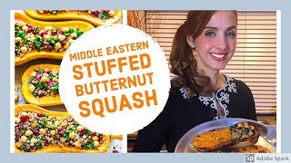 Butternut Squash Stuffed with Middle Eastern Couscous (Maftoul)