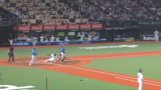 西武 佐藤龍世 2点タイムリーツーベースヒット　西武 vs 日本ハム　2024年9月30日(月) ベルーナドーム