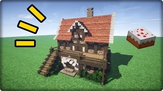 【マインクラフト】家を建築してみる-その４-【洋風なお菓子屋の作り方】