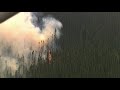 ontario ministry of natural resources cl 415 waterbomber tanker drop on forest fire