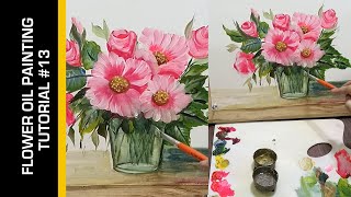 OIL PAINTING DEMONSTRATION#13 |Vase With Flowers |Flowers vase Painting#Paintosam#Oilpainting