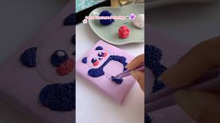 Cute Texture Painting 🐼💜#shorts #art #painting #youtubeshortsindia